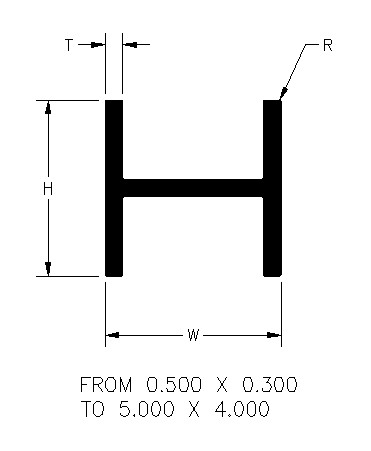 H-Shape Stock Aluminum H-Shape Stock